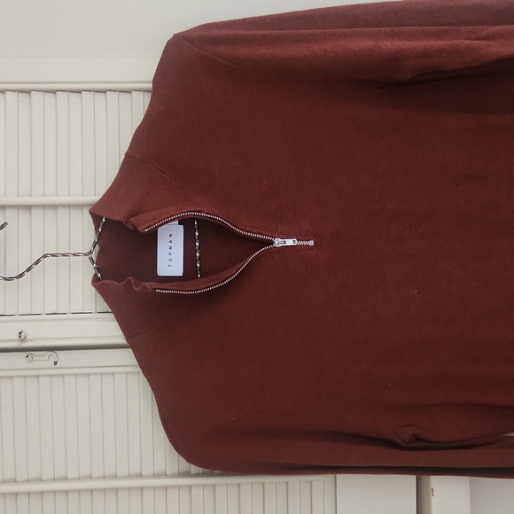 TOPMAN RUST QUARTER ZIP. SWEATER FOR MEN - Picture 2 of 6